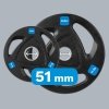 Obciążenie żeliwne olimpijskie gumowane zestaw 30kg ( 8x1.25kg + 4x2.5kg + 2x5kg ), otwór 51mm , REBEL ACTIVE